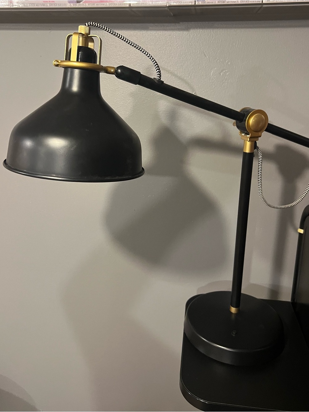 IKEA Black and Gold Adjustable Desk Lamp